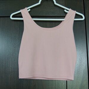 Amazon Pink Fitted Sleeveless Crop Tank Top